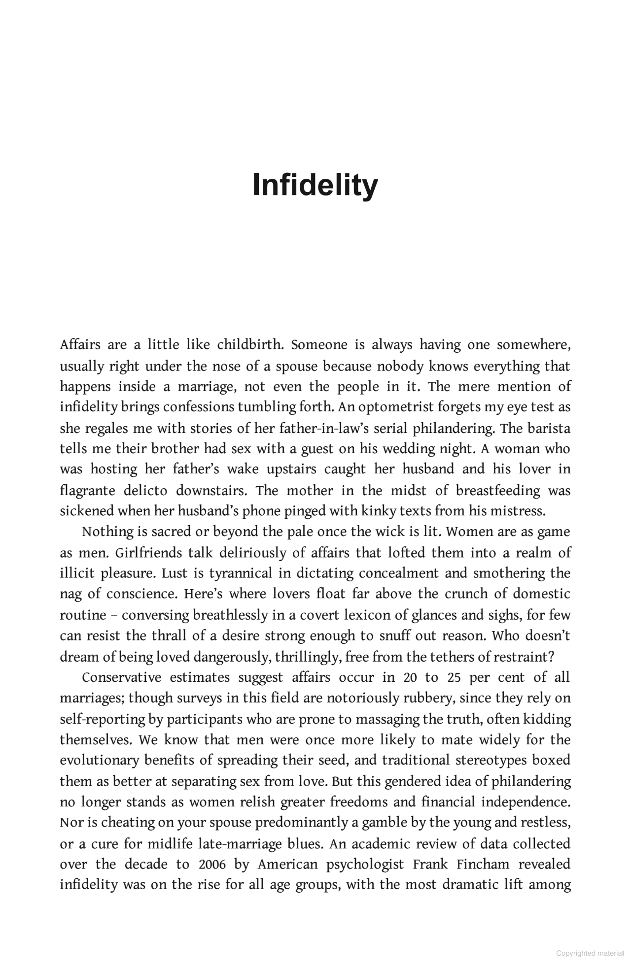 Infidelity and Other Affairs